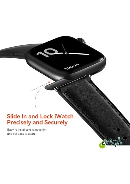 Apple Watch 38-40-41-(42MM10.NESIL) Deri Kordon Kaliteli Deri 1/2/3/4/5/6/se/7/8/9/10/ultra/ultra 2