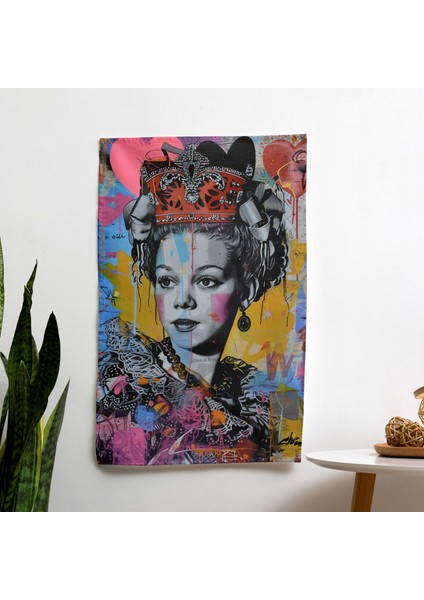 Graffiti Rokoko Klasisizm ve Pop Art Duvar Dekorasyonu - Ranforce Kumaştan Süblimasyon Baskı