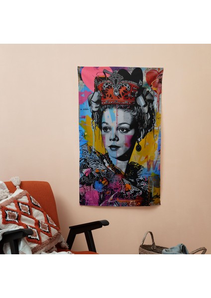 Graffiti Rokoko Klasisizm ve Pop Art Duvar Dekorasyonu - Ranforce Kumaştan Süblimasyon Baskı