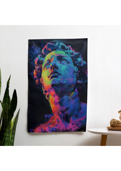 Neon Rönesans Duvar Örtüsü - %100 Pamuk Sırt, Polyester Ön - Canlı Renkler, Hafif Modern