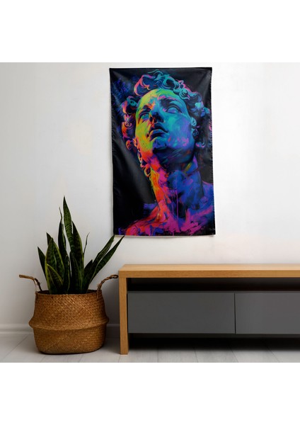 Neon Rönesans Duvar Örtüsü - %100 Pamuk Sırt, Polyester Ön - Canlı Renkler, Hafif Modern