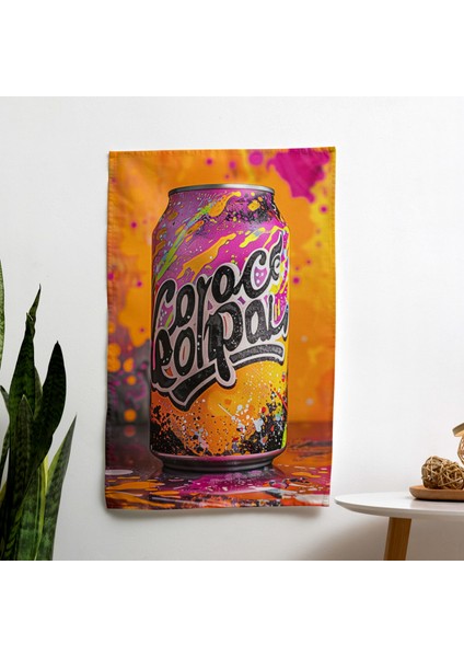 Popart Tarzı Duvar Örtüsü - Ranforce Kumaş Üzerine Canlı Süblimasyon Baskı - %100 Pamuk Arka,