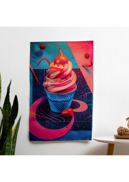 Popart Tarzı Duvar Örtüsü - Süblimasyon Baskılı Canlı %100 Pamuk ve Polyester Kumaş Duvar