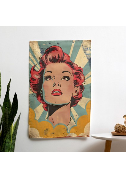 Popart Tarzı Kumaş Duvar Sanatı Örtü - Canlı Renkler, Hafif %100 Pamuk Sırt, Süblimasyon Baskı