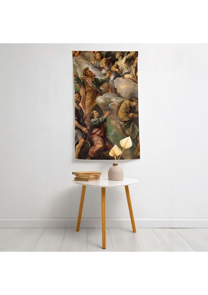 Ranforce Kumaş Duvar Örtüsü - Raffaello Sanzio'dan Modern Sanat, Canlı Altın Tonları - Hafif