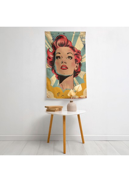 Popart Tarzı Kumaş Duvar Sanatı Örtü - Canlı Renkler, Hafif %100 Pamuk Sırt, Süblimasyon Baskı