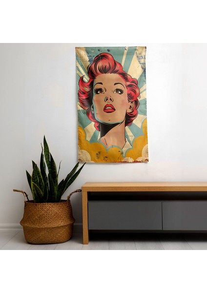 Popart Tarzı Kumaş Duvar Sanatı Örtü - Canlı Renkler, Hafif %100 Pamuk Sırt, Süblimasyon Baskı