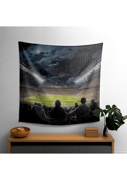 Yoğun Futbol Maçı Kumaş Duvar Sanatı Örtü - %100 Pamuk Sırt, Polyester Ön, Canlı Renkler