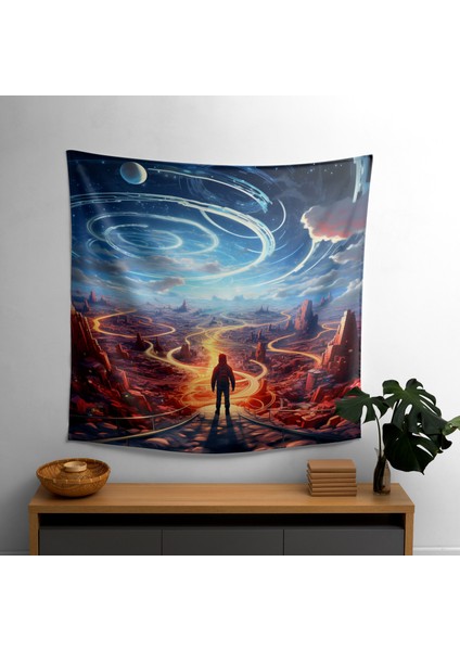 Gerçeküstü Dreamland Süper Kahraman Duvar Örtüsü - %100 Pamuk Sırt ve Polyester Ön Üzerine