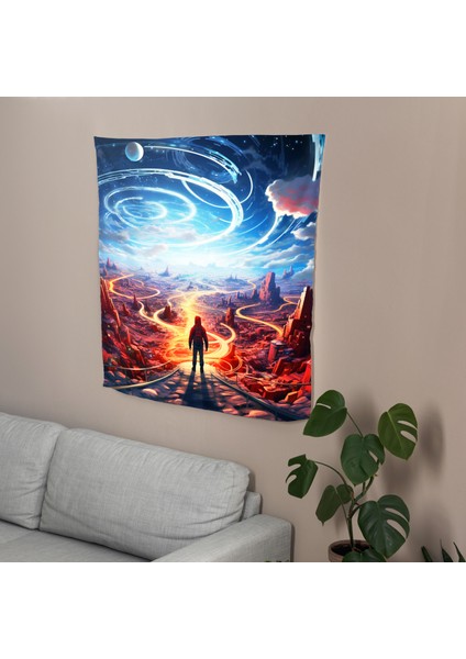 Gerçeküstü Dreamland Süper Kahraman Duvar Örtüsü - %100 Pamuk Sırt ve Polyester Ön Üzerine