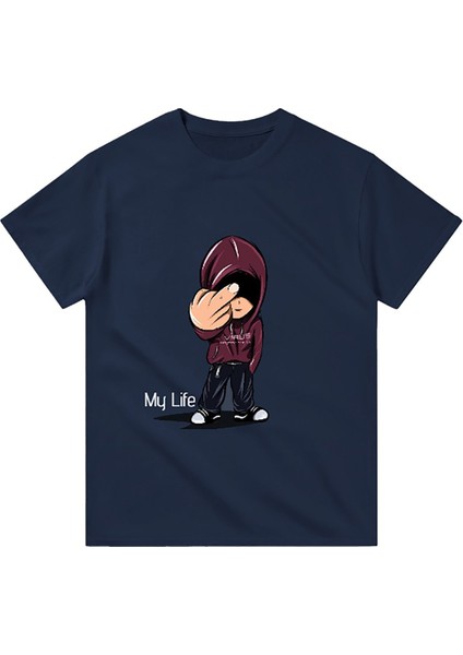 My Life Kısa Kollu Bisiklet Yaka T-Shirt