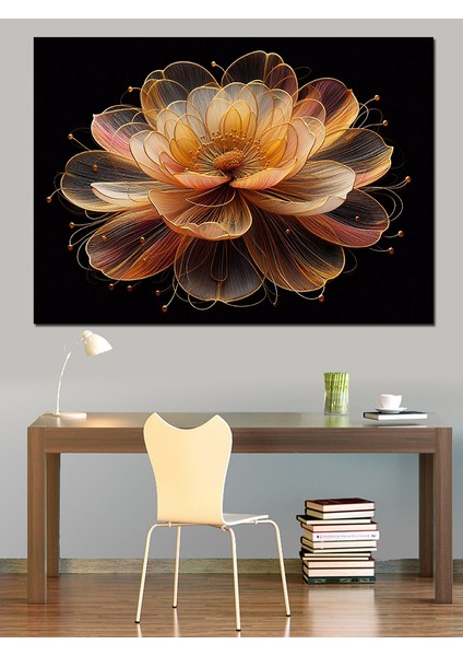 Lotus Çiçeği Dekoratif Kanvas - Mdf Ahşap Tablo