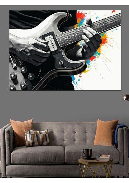 Elektro Gitar Dekoratif Kanvas - Mdf Ahşap Tablo fırsatları