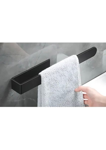 Mat Siyah Çelik Havlu Askısı, Kendinden Yapışkanlı, Modern ve Şık Tasarım modelleri