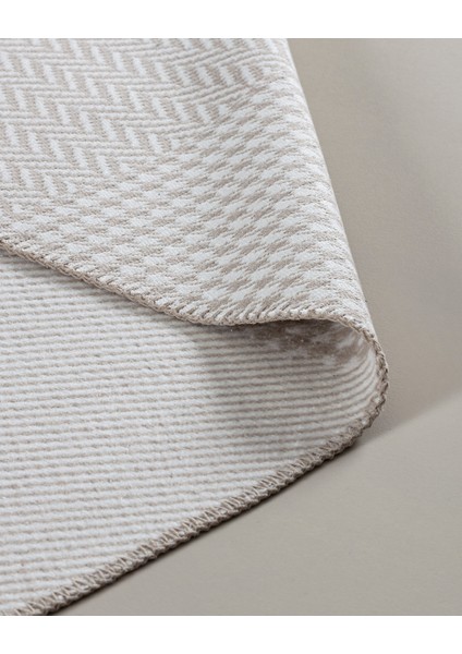 Pétale Pamuklu Saçaklı Dokuma Kilim - Ekru/bej - 120X180 cm modelleri
