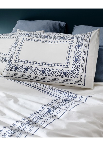 Arber King Size Pamuk Nevresim Takımı - Lacivert