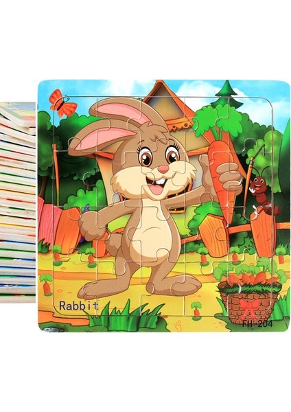 Yeni 20 Parça Ahşap 3D Yapboz Karikatür Hayvan Araç Bulmacalar Montessori Çocuk Eğitici Oyuncaklar Bebek Için 1 2 3 Yaşında (Yurt Dışından)