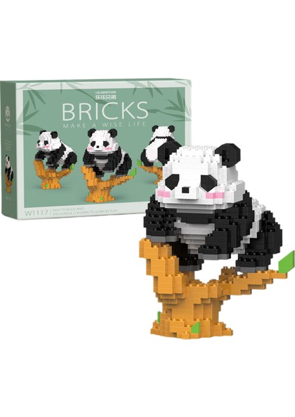 Ulusal Hazine Dev Panda Huahua Menglan Guolai Çizgi Film Bebeği Yapı Taşları Eğitici Montaj Oyuncak (Yurt Dışından)