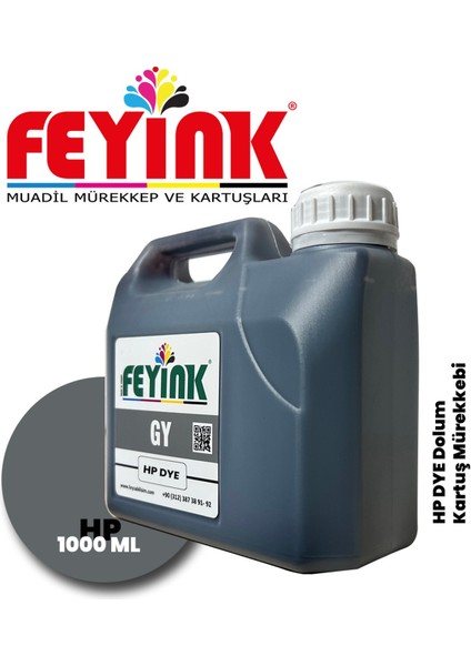 ® Hp Vivera T Serisi Plotter Dye Kartuş Dolum Mürekkebi T610/T770/T790/T795/T920/T2300/G Gray