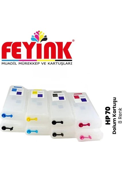 ®z Serisi 70 Kolay Dolabilen Dolum Kartuşu Süper Çipli 8 Renk Z2100/Z5200/Z5400/