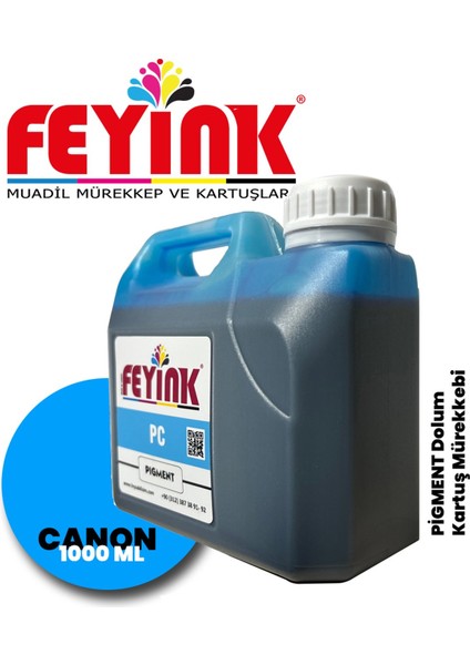 ® Canon Lucia Pro Serisi Plotter Pigment Kartuş Dolum Mürekkebi Pc (Photo CYAN)-1000ML-