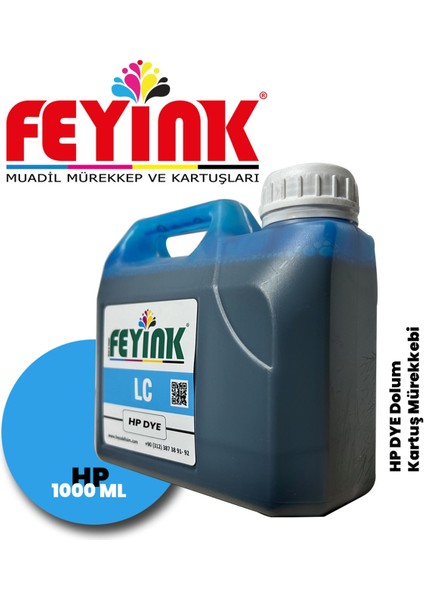 ®hp Vivera T Plotter Dye Kartuş Dolum Mürekkebi T610/T770/T790/T795/T920/T2300 Lc Light Cyan