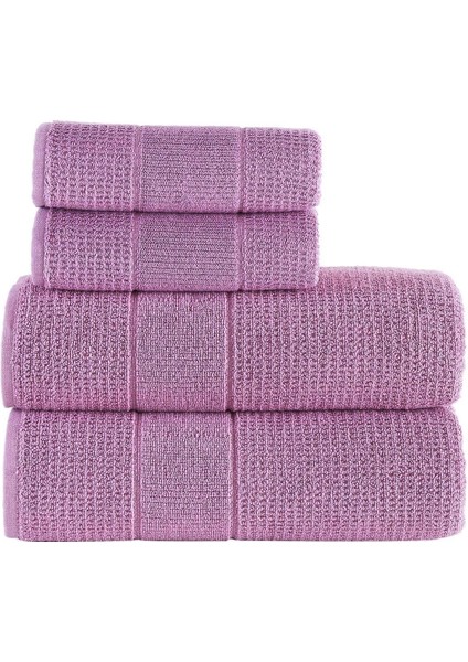 Yumuşak ve hafif 4'lü pamuklu banyo havlu seti 50x90-70x140 cm modelleri