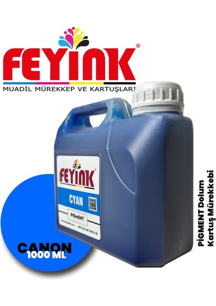 ® Canon Lucia Pro Serisi Plotter Pigment Kartuş Dolum Mürekkebi C (Cyan) -1000ML-