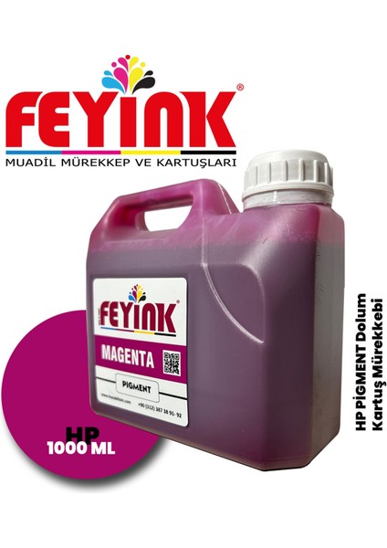 ® Hp Z Serisi Plotter Pigment Kartuş Dolum Mürekkebi Z2100/Z5200/Z5400/Z5600/M (MAGENTA)1000ML