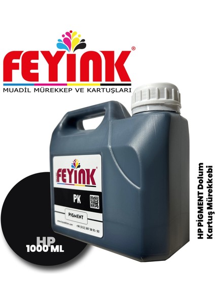 ® Hp Z Serisi Plotter Pigment Kartuş Dolum Mürekkebi Pk (Photo BLACK)-1000ML-