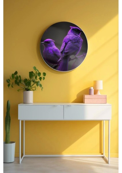 Yuvarlak Sanatsal, Dekoratif Baskı Cam Tablo 62