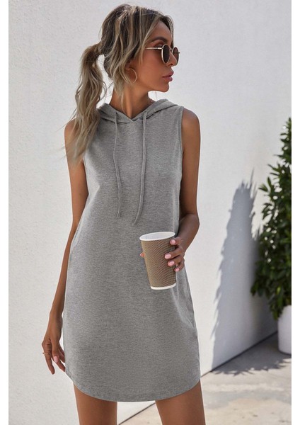 Kapüşonlu Kolsuz Elbise modelleri
