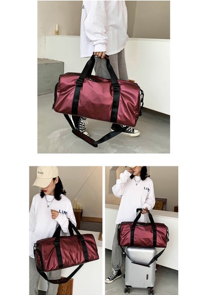 Seyahat Fitness Bağımsız Ayakkabı Deposu Kuru ve Islak Ayırma Tek Omuz Spor Çanta (Yurt Dışından) fırsatları