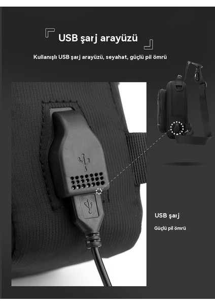 Erkekler Çok Fonksiyonlu Açık Omuz USB Spor Paketi (Yurt Dışından)