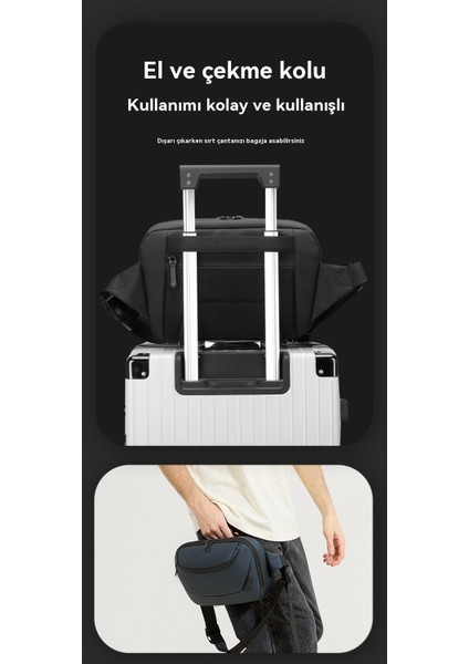 Günlük Banliyö Rahat Çapraz Omuz Anti-Sıçrayan Su Büyük Kapasiteli Göğüs Çantası (Yurt Dışından)