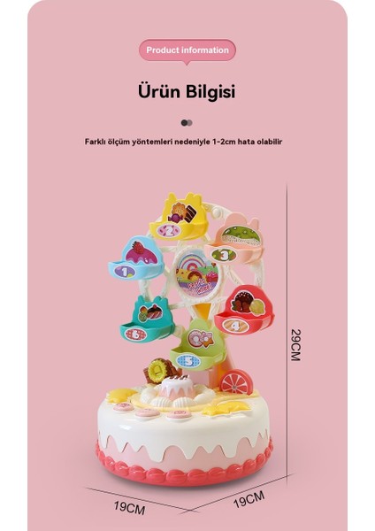 Çocuk Karikatür Dönme Dolap Evrensel Kek Arabası 360 Derece Döner Müzik Işıkları (Yurt Dışından) modelleri