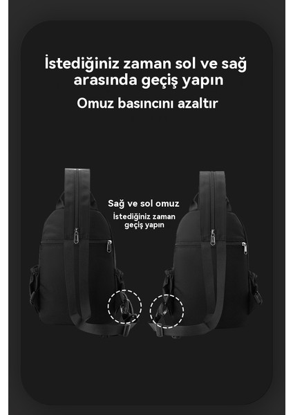 Erkek Iş Gündelik Tek Omuz Çapraz Açıklığı Omuz Açık Vahşi Göğüs Çantası (Yurt Dışından)
