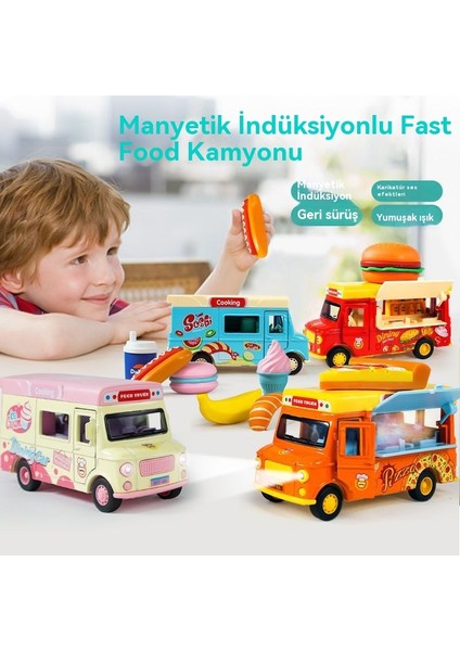 Çocuk Simülasyon Fast Food Araba Işık Ses Efektleri ile Açık Kapı Oyuncak (Yurt Dışından)