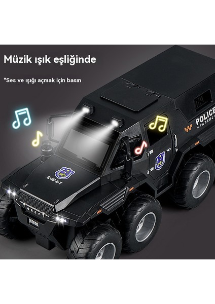Çocuk Simülasyon Sekiz Tekerlekli Atalet Açık Kapı Işık Ses Araba Modeli Oyuncak (Yurt Dışından)