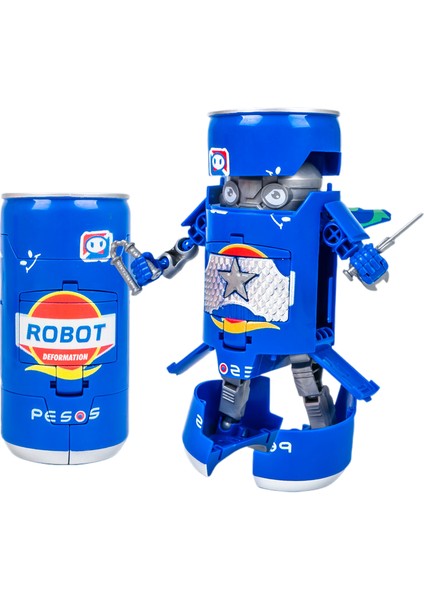 Soda Kutu Dönüşüm Robot Samuray Yaratıcı Oyuncak Modeli (Yurt Dışından)