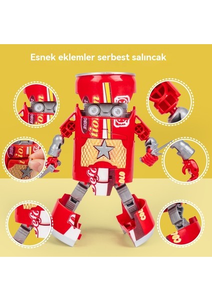 Soda Kutu Dönüşüm Robot Samuray Yaratıcı Oyuncak Modeli (Yurt Dışından)