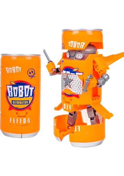 Soda Kutu Dönüşüm Robot Samuray Yaratıcı Oyuncak Modeli (Yurt Dışından)