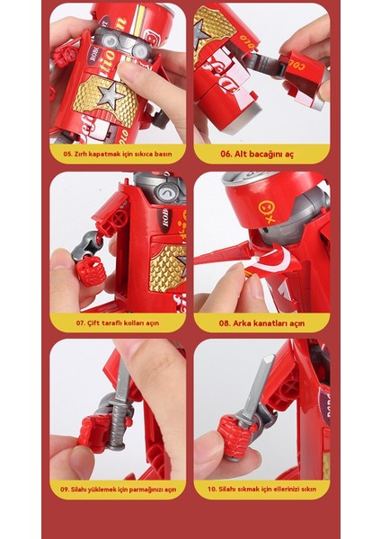 Soda Kutu Dönüşüm Robot Samuray Yaratıcı Oyuncak Modeli (Yurt Dışından)
