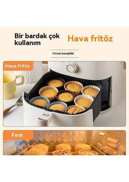 50 Kek Yüksek Sıcaklığa Dayanıklı Tek Kullanımlık Kek Pişirme Kağıt Bardakları (Yurt Dışından)