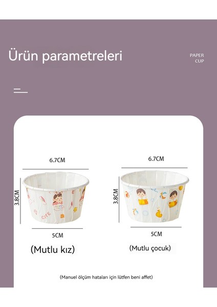 50 Adet Paketlenmiş Kağıt Bardak Fırın Yüksek Sıcaklığa Dayanıklı Fırın Tepsisine Pişirme Aracı Taban Kek Kağıdı (Yurt Dışından)