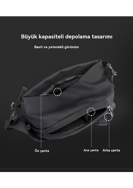 Trend Erkek Moda Rahat Omuz Çantası Çok Fonksiyonlu Su Geçirmez Messenger Çanta (Yurt Dışından)