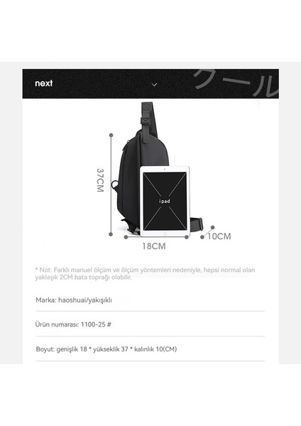 Trend Erkek Moda Rahat Omuz Çantası Çok Fonksiyonlu Su Geçirmez Messenger Çanta (Yurt Dışından)