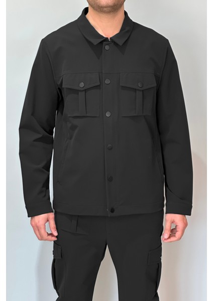 Erkek Modern Fermuarlı Üst 24720 Siyah