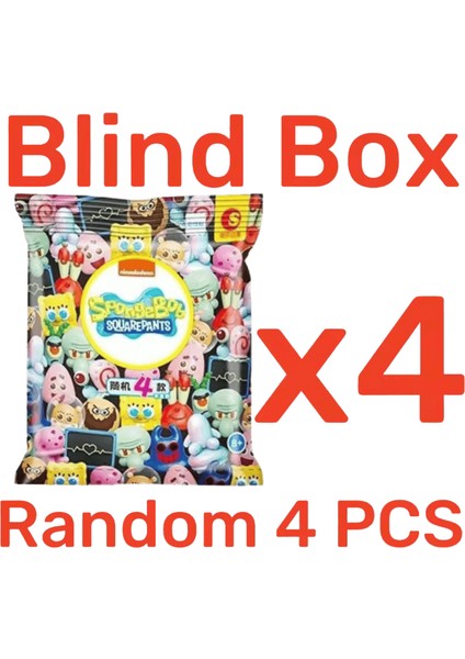 Chaosheng Anime Spongebob Squarepant Serisi Kör Kutu Bebek Dekorasyon Patrick Ahtapot Sevimli Dekoratif Çocuk Oyuncakları Renk: Rastgele 4 Adet (Yurt Dışından)