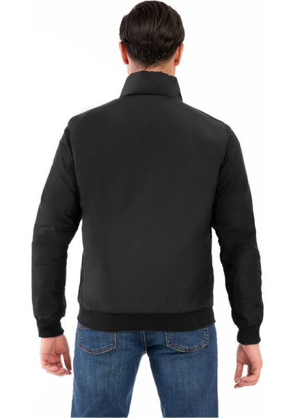 Erkek Siyah Içi Astarlı Dik Yaka Mevsimlik Cepli Su ve Rüzgar Geçirmez Mont fırsatları